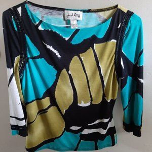 Joseph Ribkoff Blouse Black/Blue/Green/Cream Size8